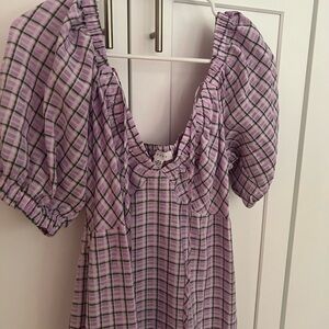 Topshop puff sleeve midi dress (non maternity but bump friendly)